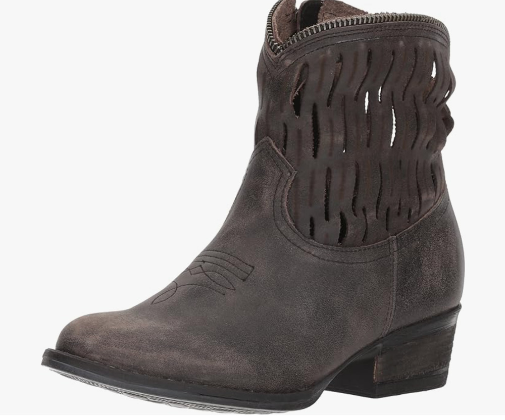 Very Volatile Desoto Western Boots 8.5 Brown NWT Leather Ankle Booties Heel Boho
